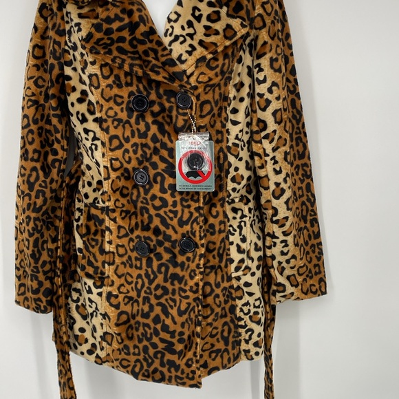 Yoki Collection Animal Leopard Print Double Breast Coat Size Medium NWT‎ - Picture 5 of 13